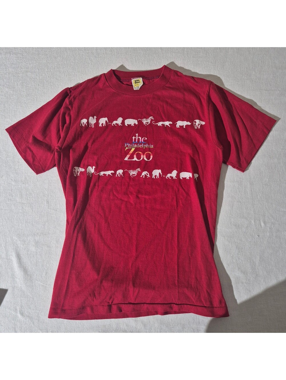 70s 80s Womens Philadelphia Zoo S Small Red Graphic Shirt Single Stitch